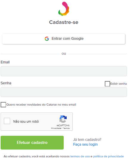 Já tenho conta. Como faço para entrar no Catarse? – Central de Suporte  Catarse